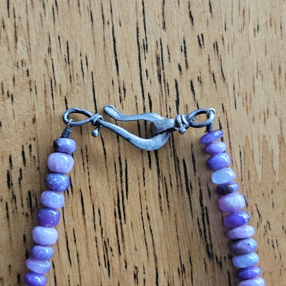 Amethyst &Lapis Cabachon Necklace - Picture 7 of 9